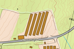 Kartbilde fra WMS-tjeneste av avviket