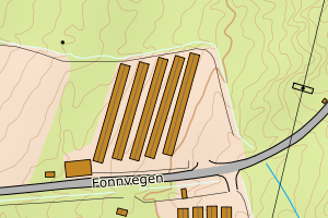 Kartbilde fra WMS-tjeneste av avviket
