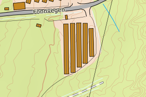 Kartbilde fra WMS-tjeneste av avviket