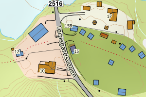 Kartbilde fra WMS-tjeneste av avviket