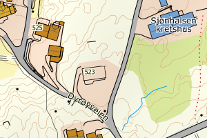Kartbilde fra WMS-tjeneste av avviket