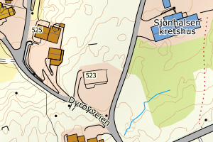 Kartbilde fra WMS-tjeneste av avviket