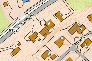 Kartbilde fra WMS-tjeneste av avviket