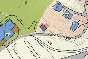 Kartbilde fra WMS-tjeneste av avviket