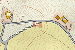 Kartbilde fra WMS-tjeneste av avviket
