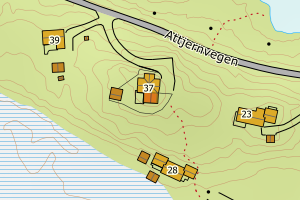 Kartbilde fra WMS-tjeneste av avviket