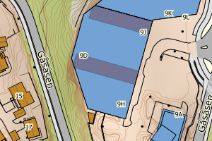 Kartbilde fra WMS-tjeneste av avviket