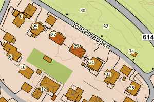 Kartbilde fra WMS-tjeneste av avviket