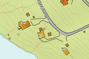 Kartbilde fra WMS-tjeneste av avviket