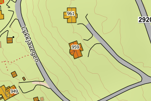 Kartbilde fra WMS-tjeneste av avviket