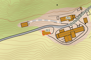 Kartbilde fra WMS-tjeneste av avviket