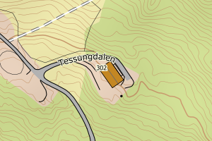 Kartbilde fra WMS-tjeneste av avviket