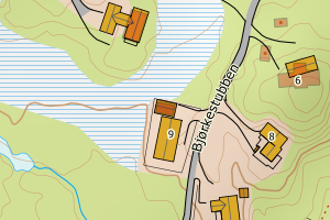 Kartbilde fra WMS-tjeneste av avviket