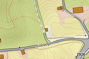 Kartbilde fra WMS-tjeneste av avviket