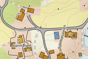 Kartbilde fra WMS-tjeneste av avviket