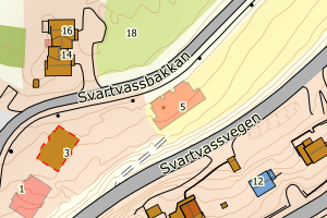 Kartbilde fra WMS-tjeneste av avviket