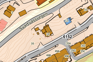 Kartbilde fra WMS-tjeneste av avviket