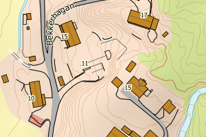 Kartbilde fra WMS-tjeneste av avviket