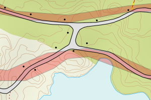Kartbilde fra WMS-tjeneste av avviket