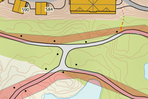 Kartbilde fra WMS-tjeneste av avviket