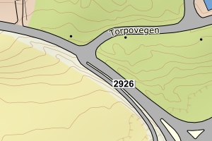 Kartbilde fra WMS-tjeneste av avviket