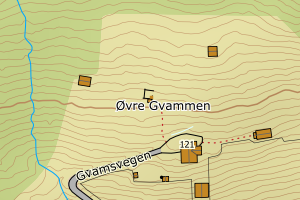 Kartbilde fra WMS-tjeneste av avviket
