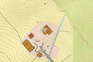 Kartbilde fra WMS-tjeneste av avviket