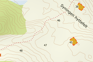 Kartbilde fra WMS-tjeneste av avviket
