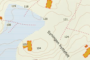 Kartbilde fra WMS-tjeneste av avviket