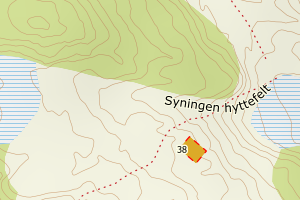 Kartbilde fra WMS-tjeneste av avviket
