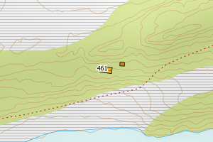 Kartbilde fra WMS-tjeneste av avviket