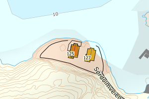 Kartbilde fra WMS-tjeneste av avviket