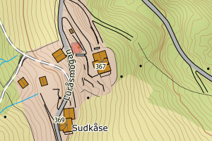 Kartbilde fra WMS-tjeneste av avviket