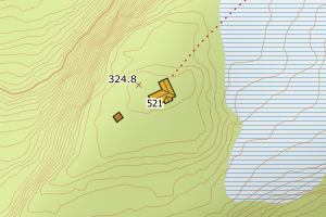Kartbilde fra WMS-tjeneste av avviket