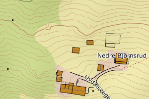 Kartbilde fra WMS-tjeneste av avviket
