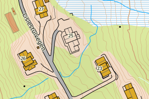 Kartbilde fra WMS-tjeneste av avviket