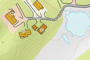 Kartbilde fra WMS-tjeneste av avviket