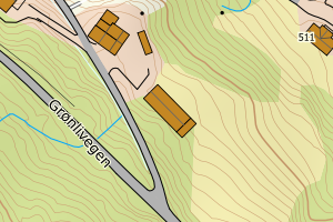 Kartbilde fra WMS-tjeneste av avviket