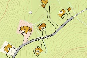 Kartbilde fra WMS-tjeneste av avviket