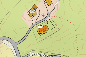 Kartbilde fra WMS-tjeneste av avviket