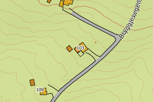 Kartbilde fra WMS-tjeneste av avviket