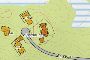Kartbilde fra WMS-tjeneste av avviket