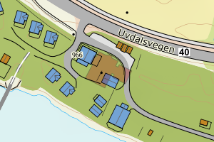 Kartbilde fra WMS-tjeneste av avviket