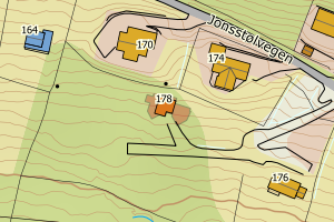 Kartbilde fra WMS-tjeneste av avviket