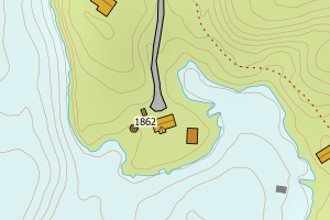 Kartbilde fra WMS-tjeneste av avviket