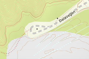 Kartbilde fra WMS-tjeneste av avviket
