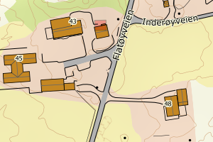 Kartbilde fra WMS-tjeneste av avviket