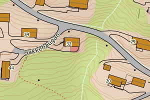 Kartbilde fra WMS-tjeneste av avviket