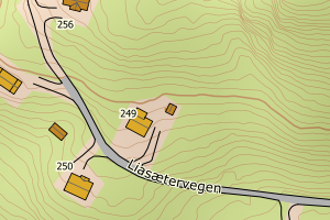 Kartbilde fra WMS-tjeneste av avviket