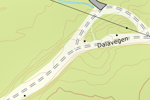 Kartbilde fra WMS-tjeneste av avviket